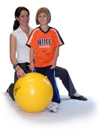 Physical therapy exercises with a ball